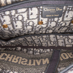 Oblique Embroidered Canvas Saddle Bag