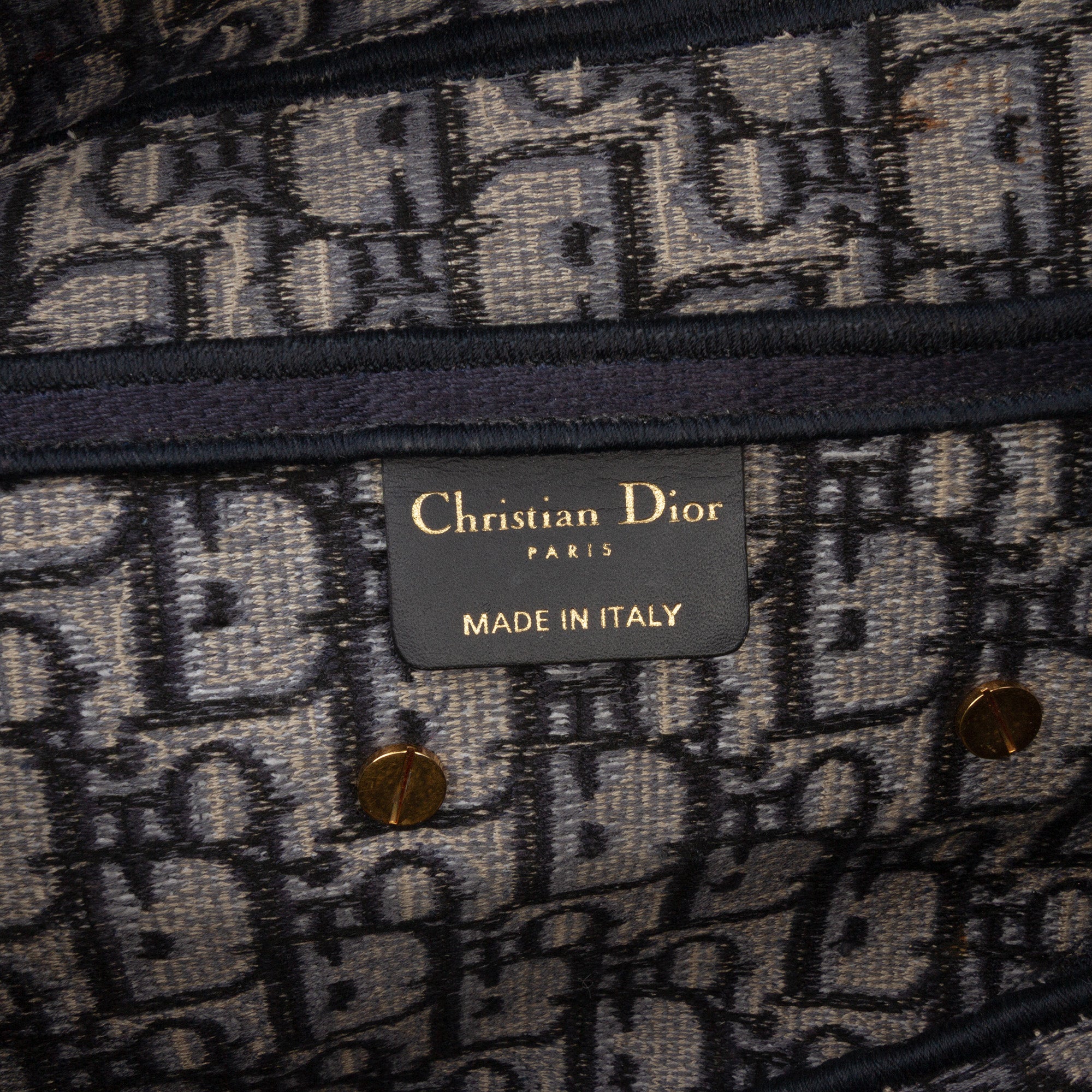Oblique Embroidered Canvas Saddle Bag
