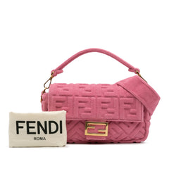 Zucca Embossed Terry Cloth Baguette Satchel