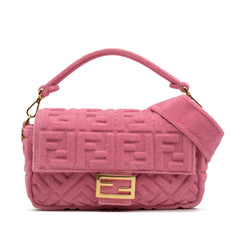 Zucca Embossed Terry Cloth Baguette Satchel