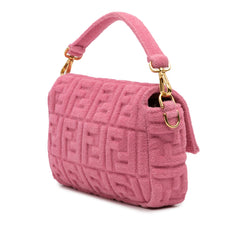 Zucca Embossed Terry Cloth Baguette Satchel