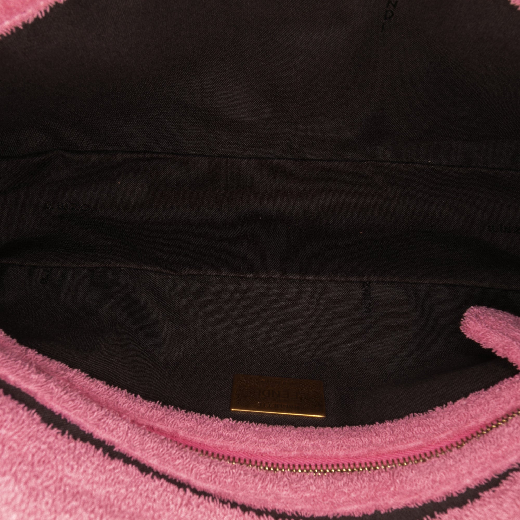 Zucca Embossed Terry Cloth Baguette Satchel