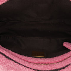 Zucca Embossed Terry Cloth Baguette Satchel