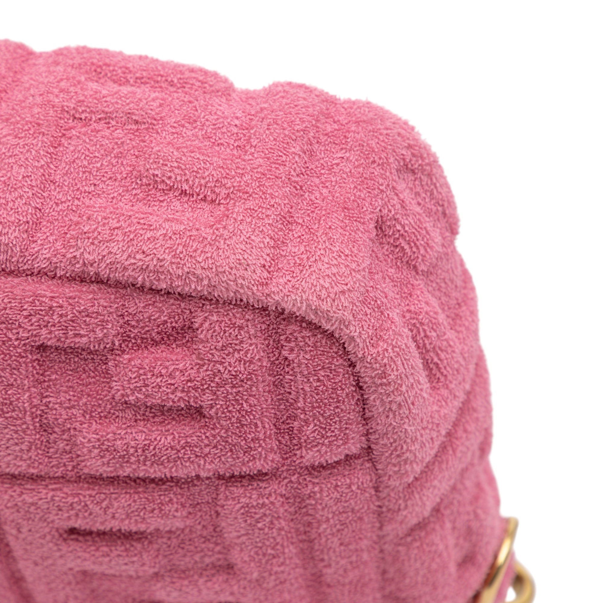 Zucca Embossed Terry Cloth Baguette Satchel