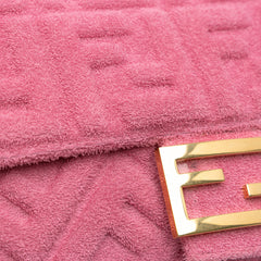 Zucca Embossed Terry Cloth Baguette Satchel