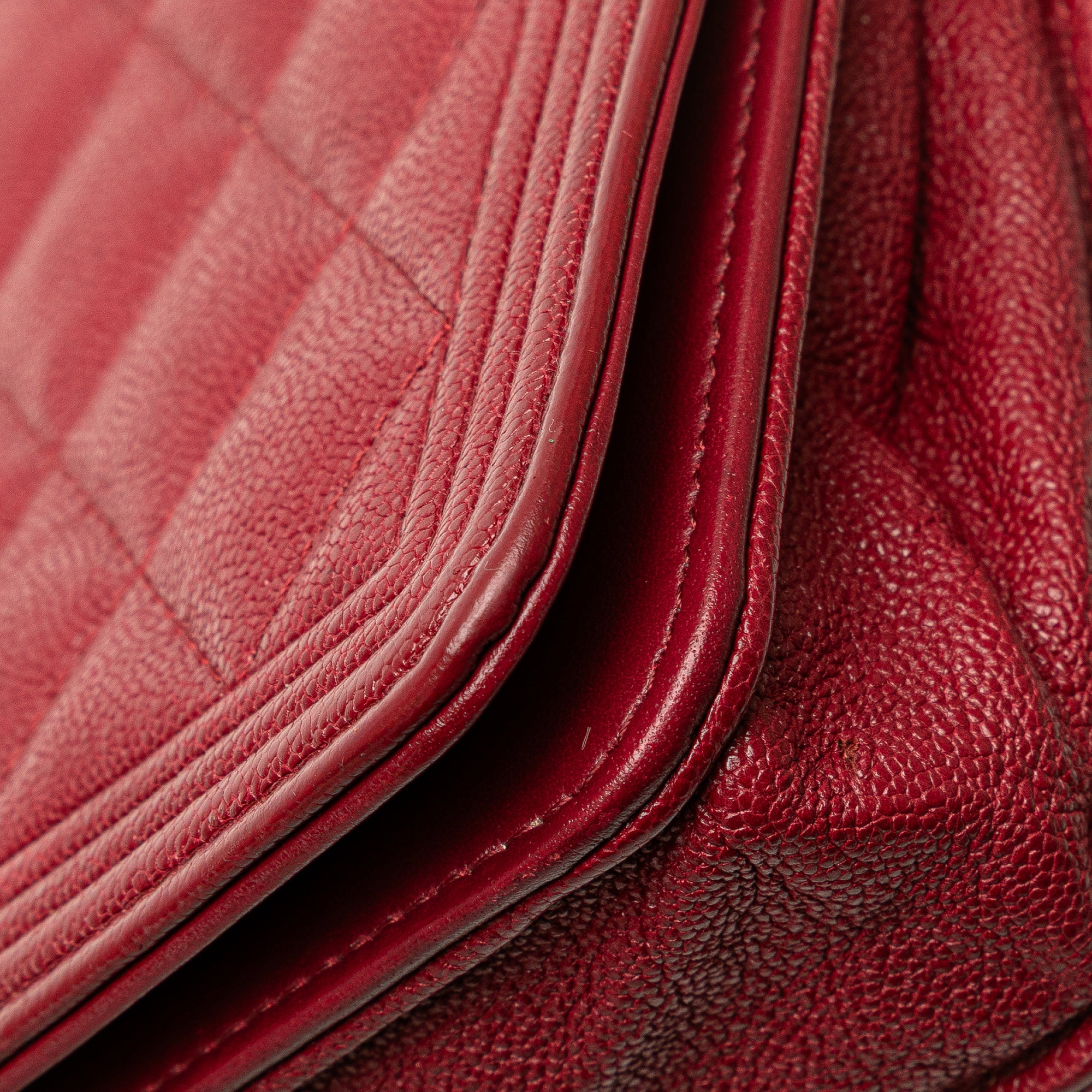 Quilted Caviar Boy Wallet on Chain