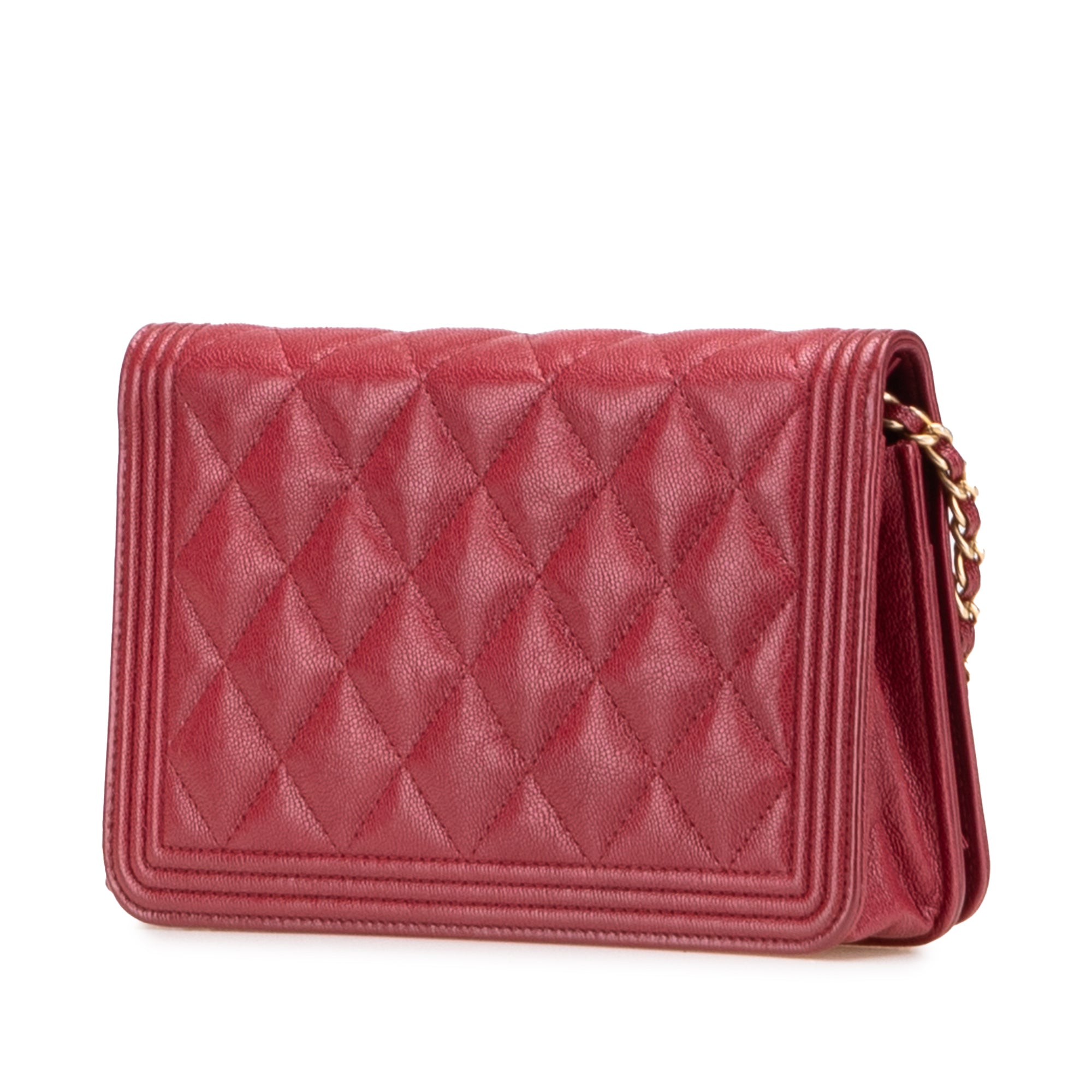 Quilted Caviar Boy Wallet on Chain