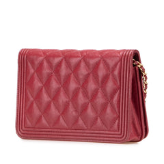 Quilted Caviar Boy Wallet on Chain