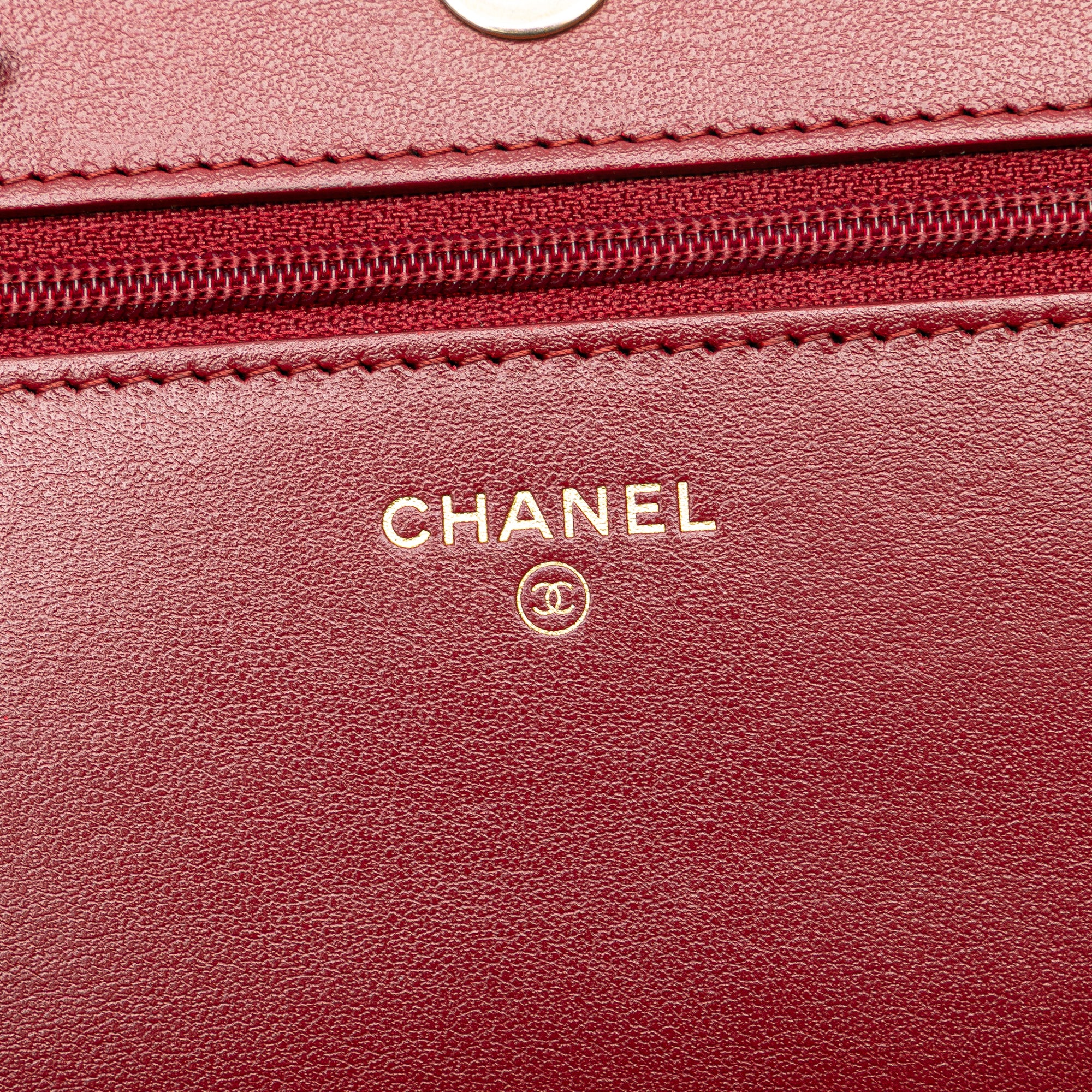Quilted Caviar Boy Wallet on Chain
