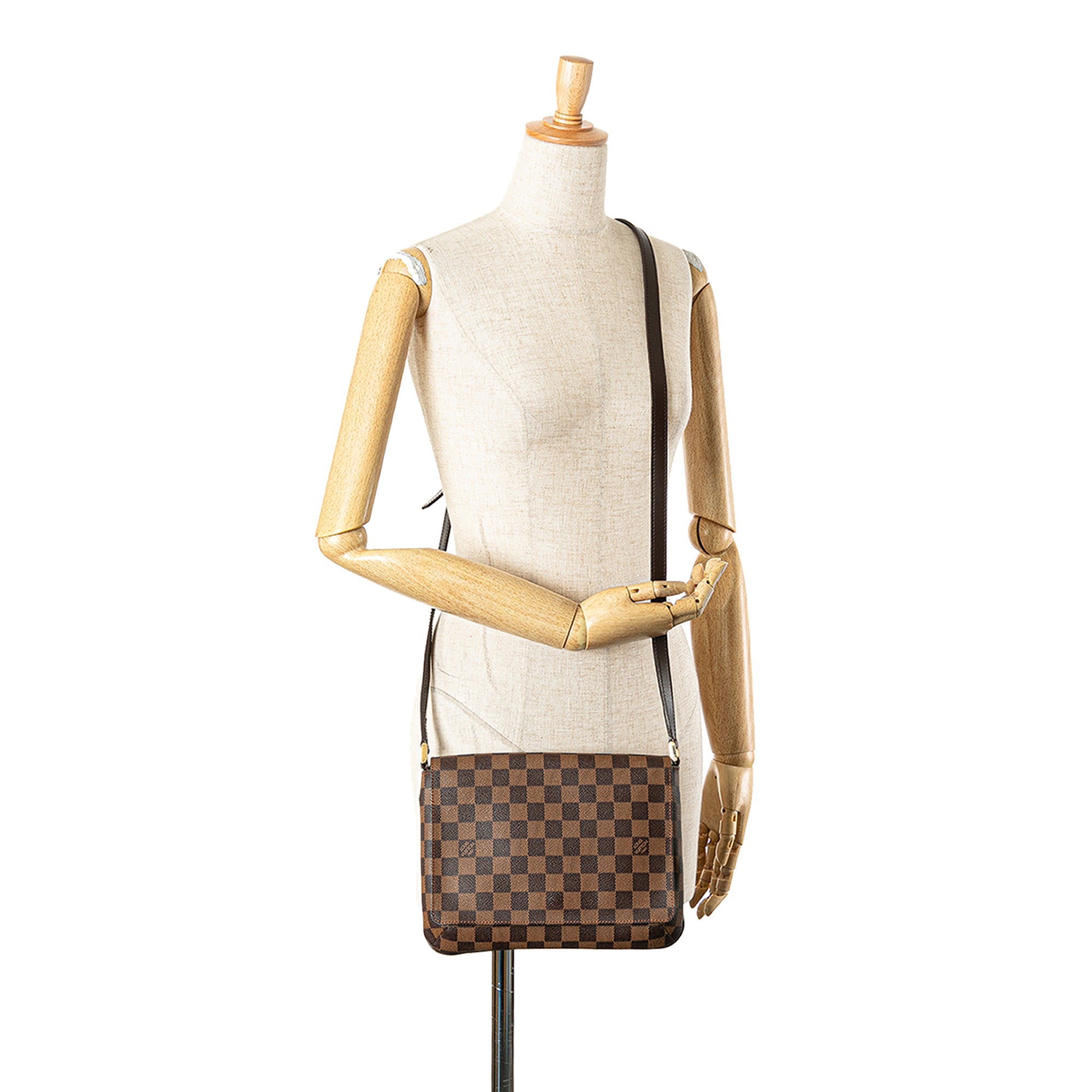 Damier Ebene Musette Tango Long Strap