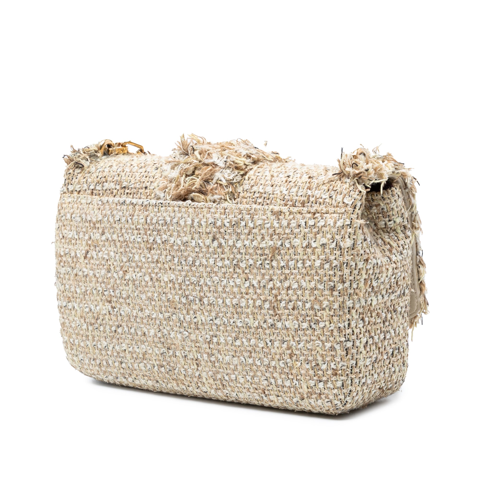 New Rock Tweed and Rhinestones Chain Shoulder Bag