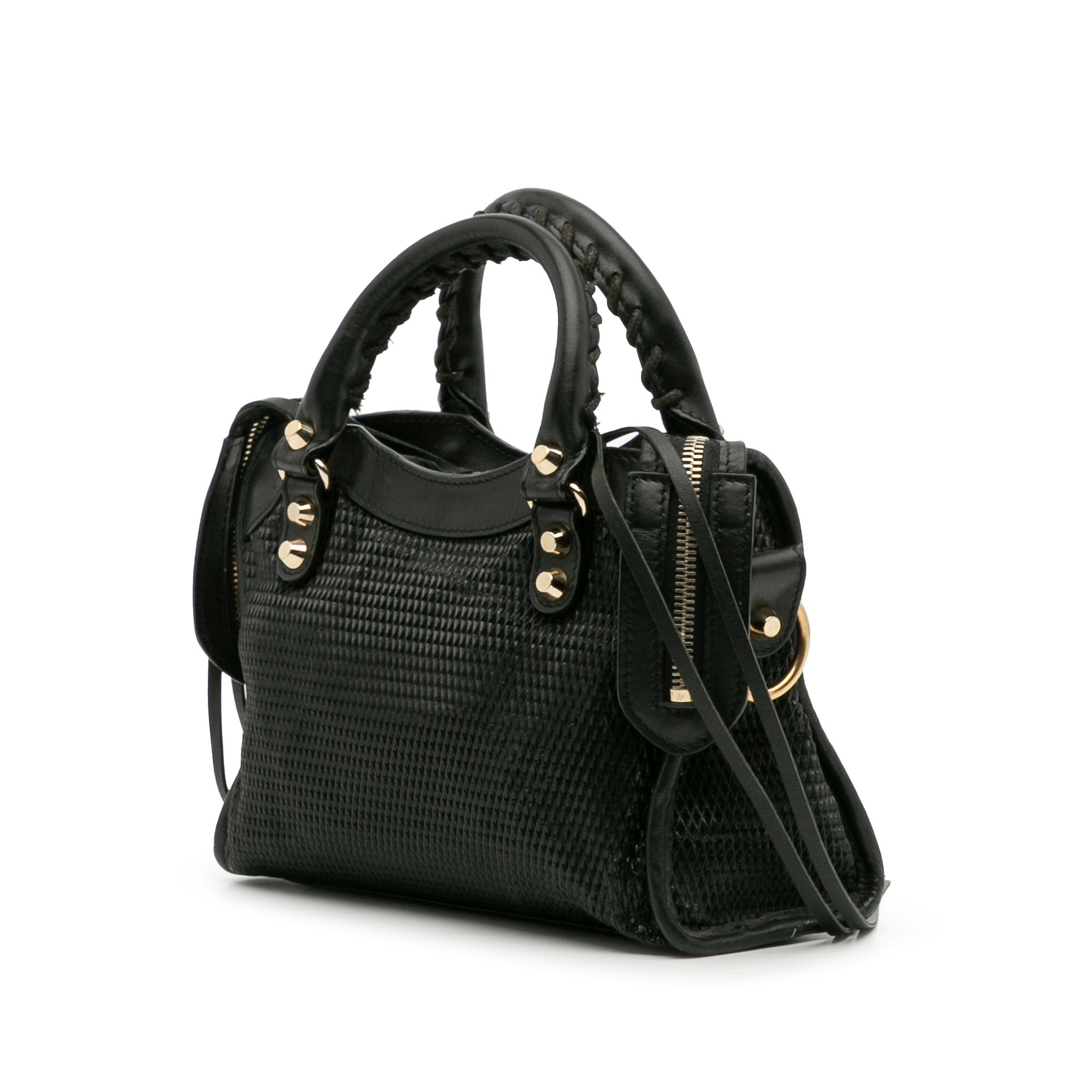 Mini Embossed Calfskin Motocross Classic City Satchel