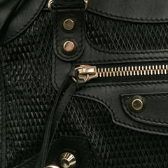 Mini Embossed Calfskin Motocross Classic City Satchel