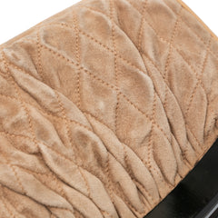 Quilted Suede Clutch With Chain