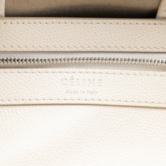 Small Bicolor Grained Calfskin Vertical Cabas Tote