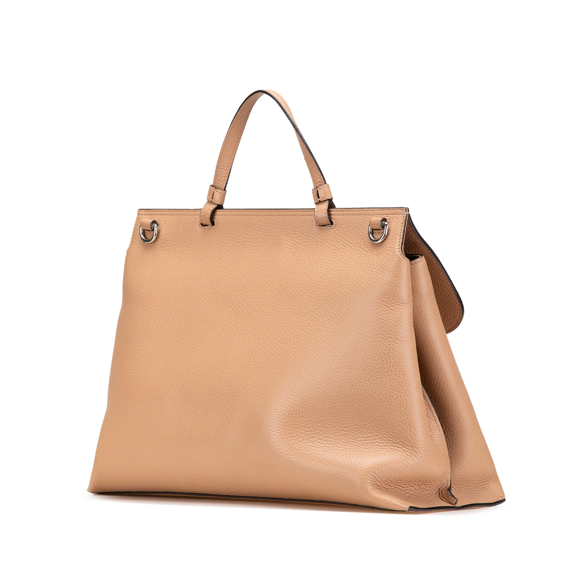 Large Leather Bamboo Daily Satchel