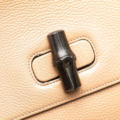 Large Leather Bamboo Daily Satchel