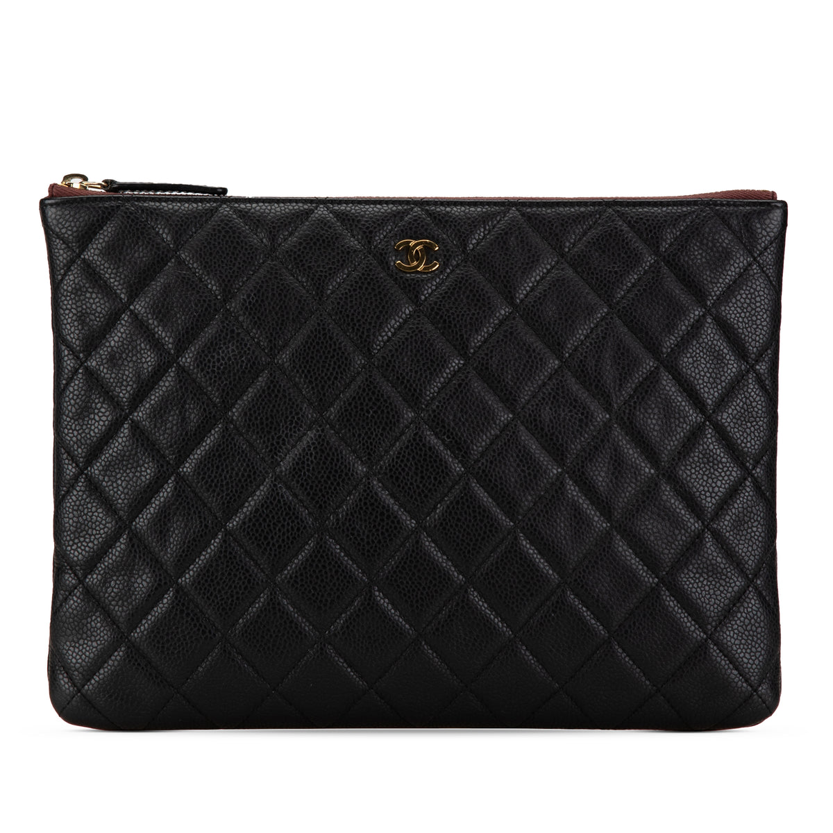 Medium Quilted Caviar O Case Clutch