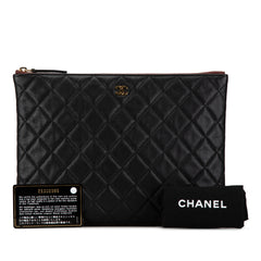 Medium Quilted Caviar O Case Clutch