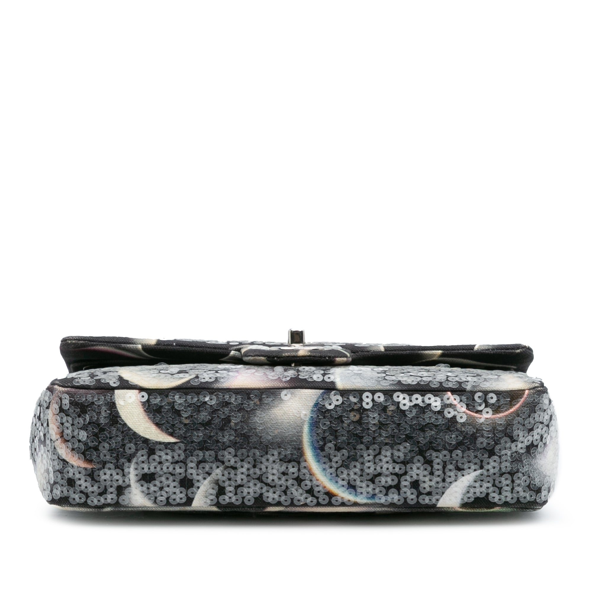 Medium Classic Canvas Sequin Moon Double Flap