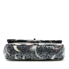 Medium Classic Canvas Sequin Moon Double Flap