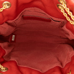CC Quilted Calfskin Drawstring Bucket Bag