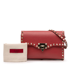 Small Leather Rockstud Flap Crossbody