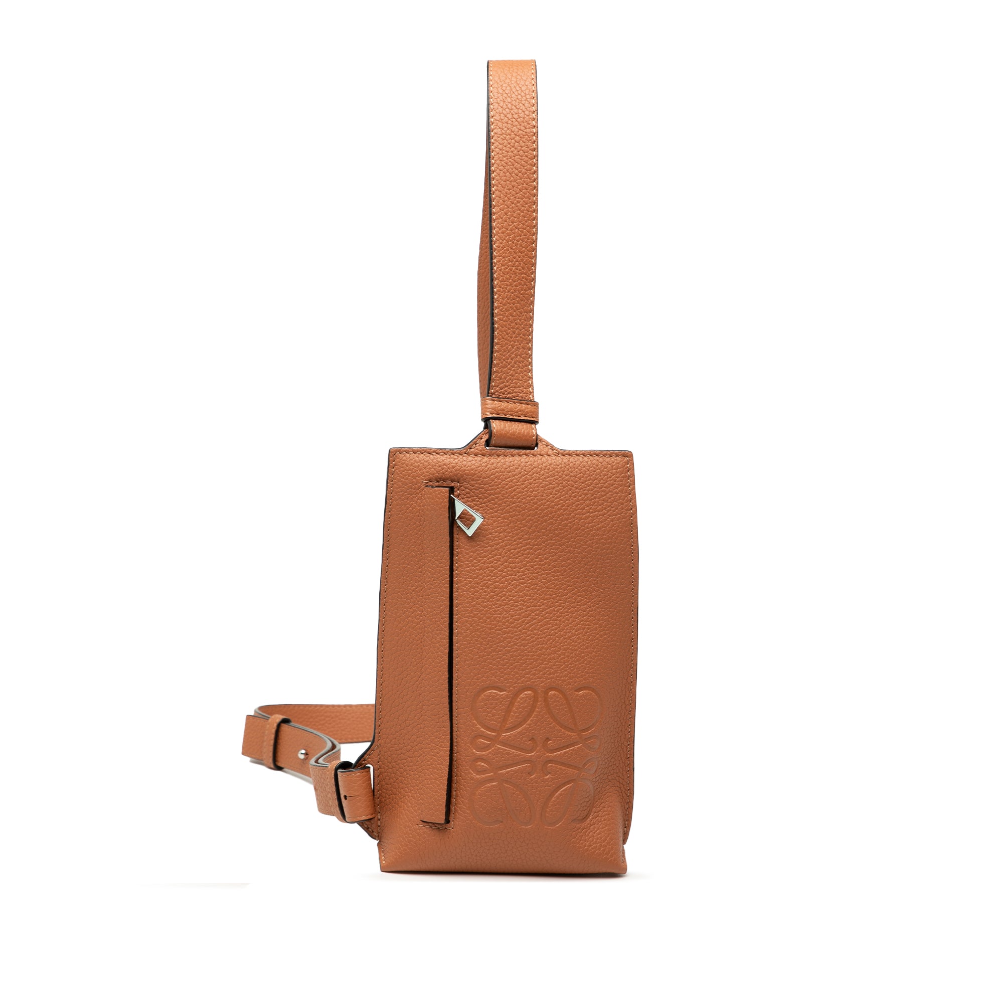 Soft Grained Calfskin Vertical T Pocket Crossbody