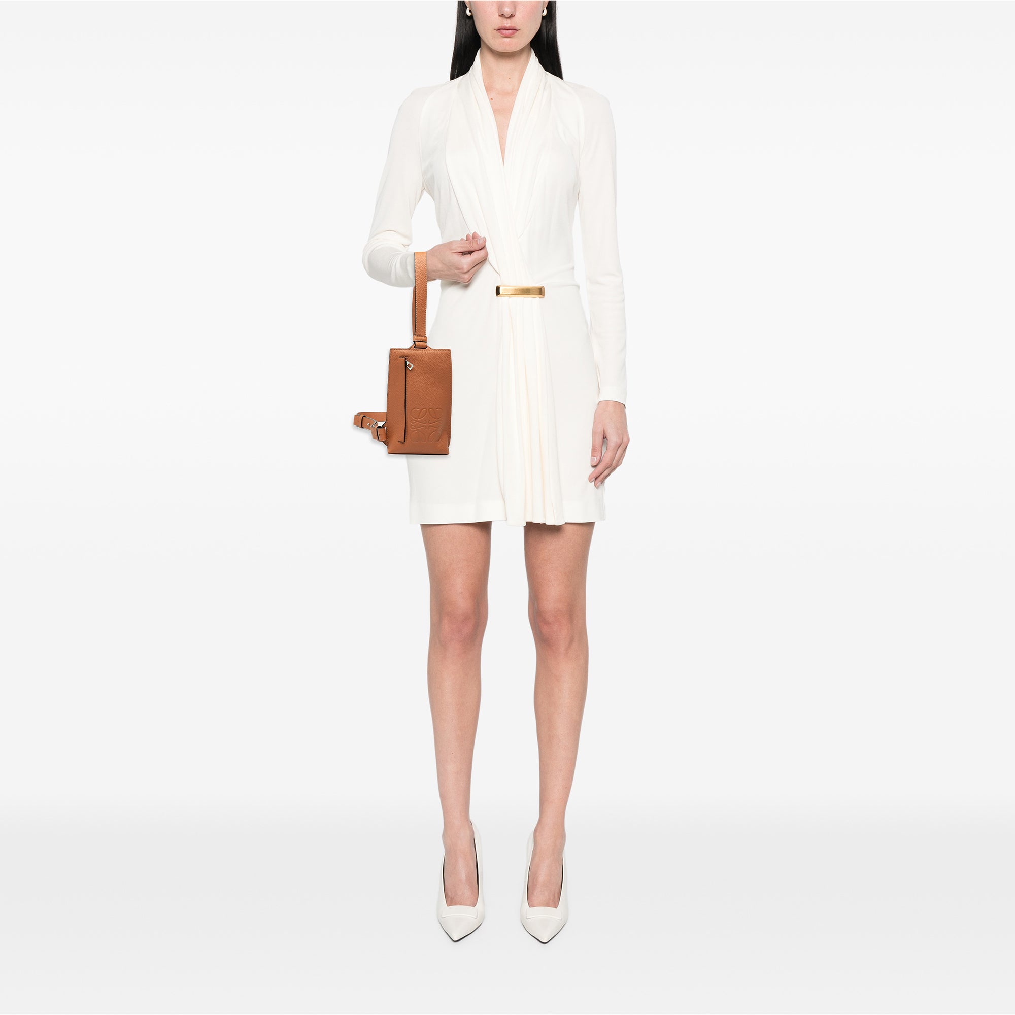 Soft Grained Calfskin Vertical T Pocket Crossbody