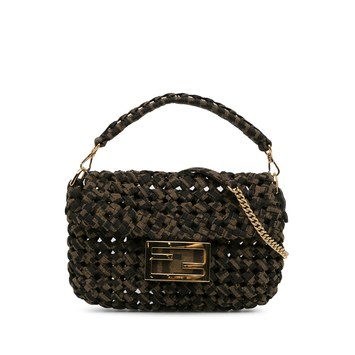 Mini Interlaced Canvas Zucca Baguette Satchel_0