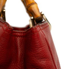 Medium Calfskin Bamboo Shopper Satchel