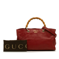 Medium Calfskin Bamboo Shopper Satchel