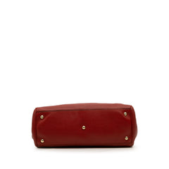 Medium Calfskin Bamboo Shopper Satchel