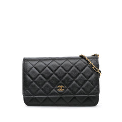 CC Quilted Caviar Wallet on Chain