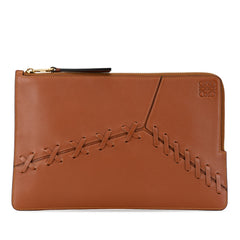 Leather Whipstitch Puzzle Clutch