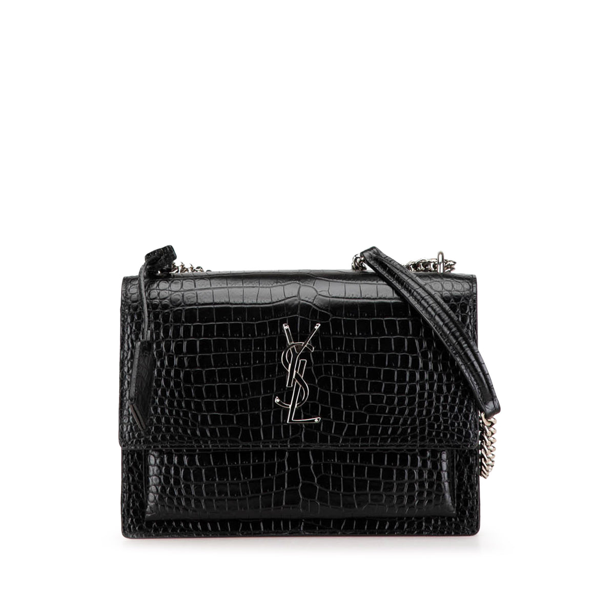 Medium Croc Embossed Leather Sunset Crossbody