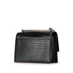 Medium Croc Embossed Leather Sunset Crossbody
