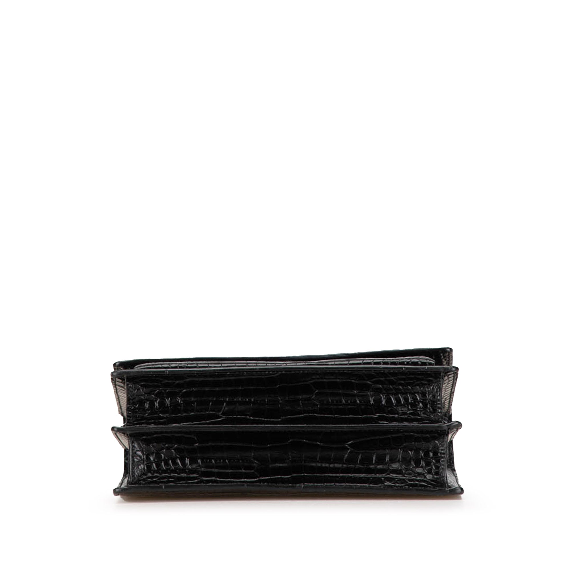 Medium Croc Embossed Leather Sunset Crossbody
