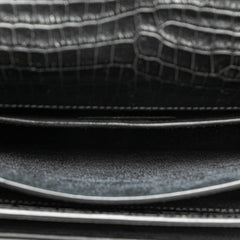 Medium Croc Embossed Leather Sunset Crossbody