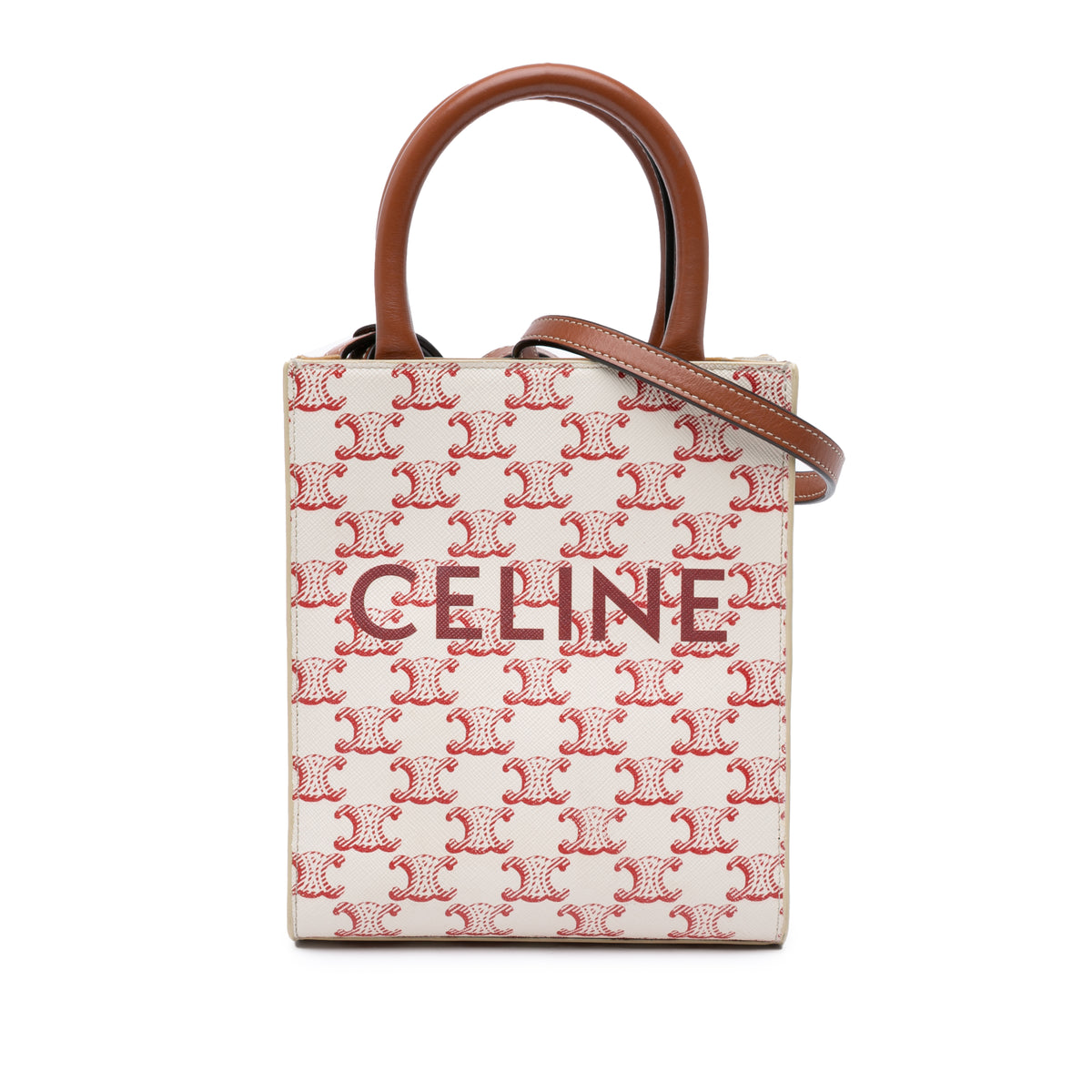 Mini Triomphe Coated Canvas Vertical Cabas Satchel