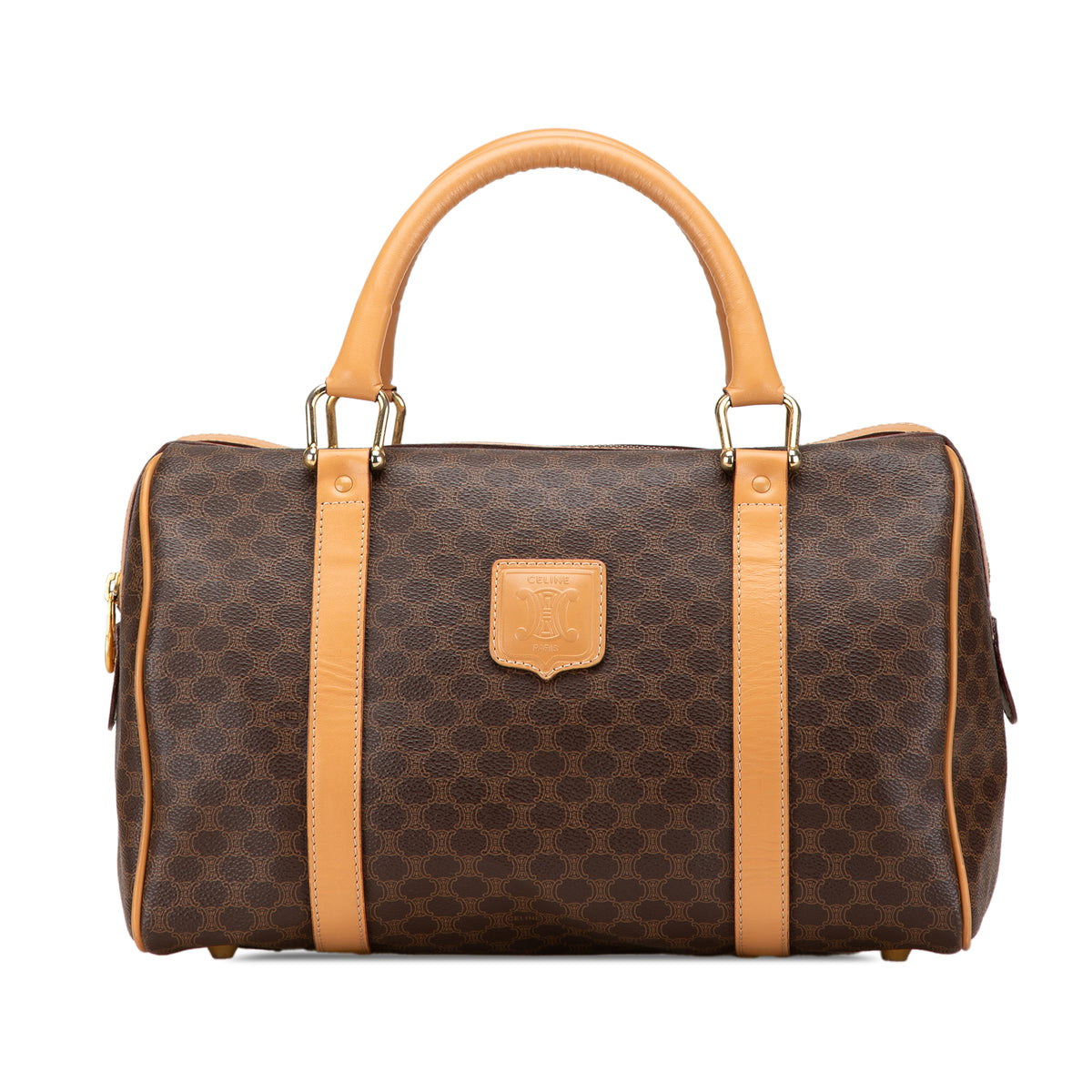 Macadam Coated Canvas Boston Bag