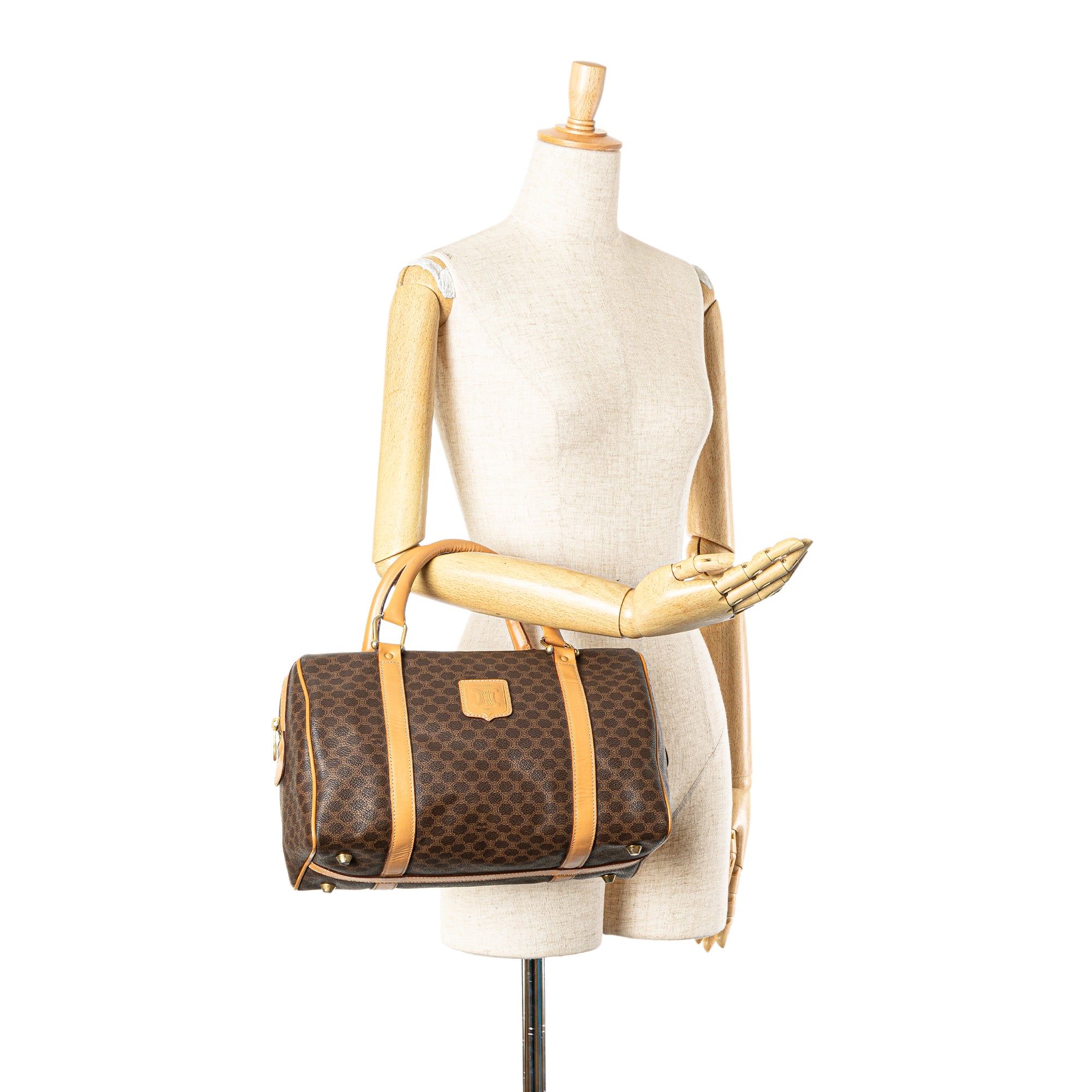 Macadam Coated Canvas Boston Bag