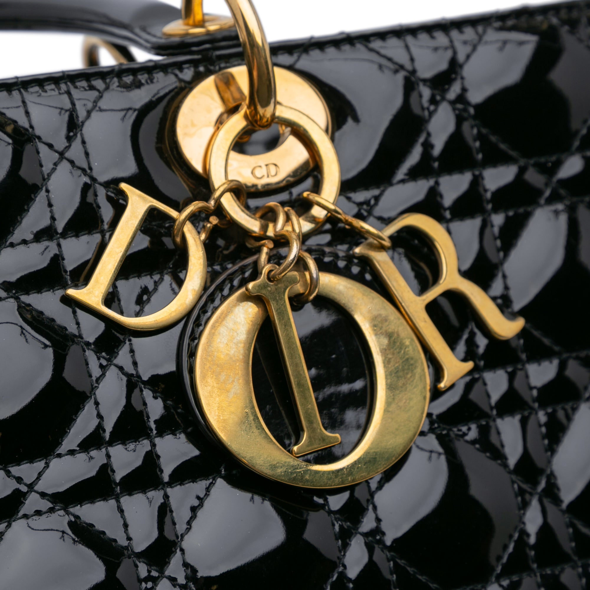 Large Patent Cannage Lady Dior