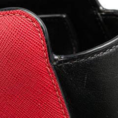 Bicolor Soft Calf Trimmed Saffiano Satchel