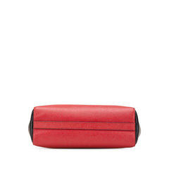 Bicolor Soft Calf Trimmed Saffiano Satchel