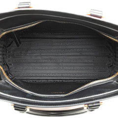 Bicolor Soft Calf Trimmed Saffiano Satchel