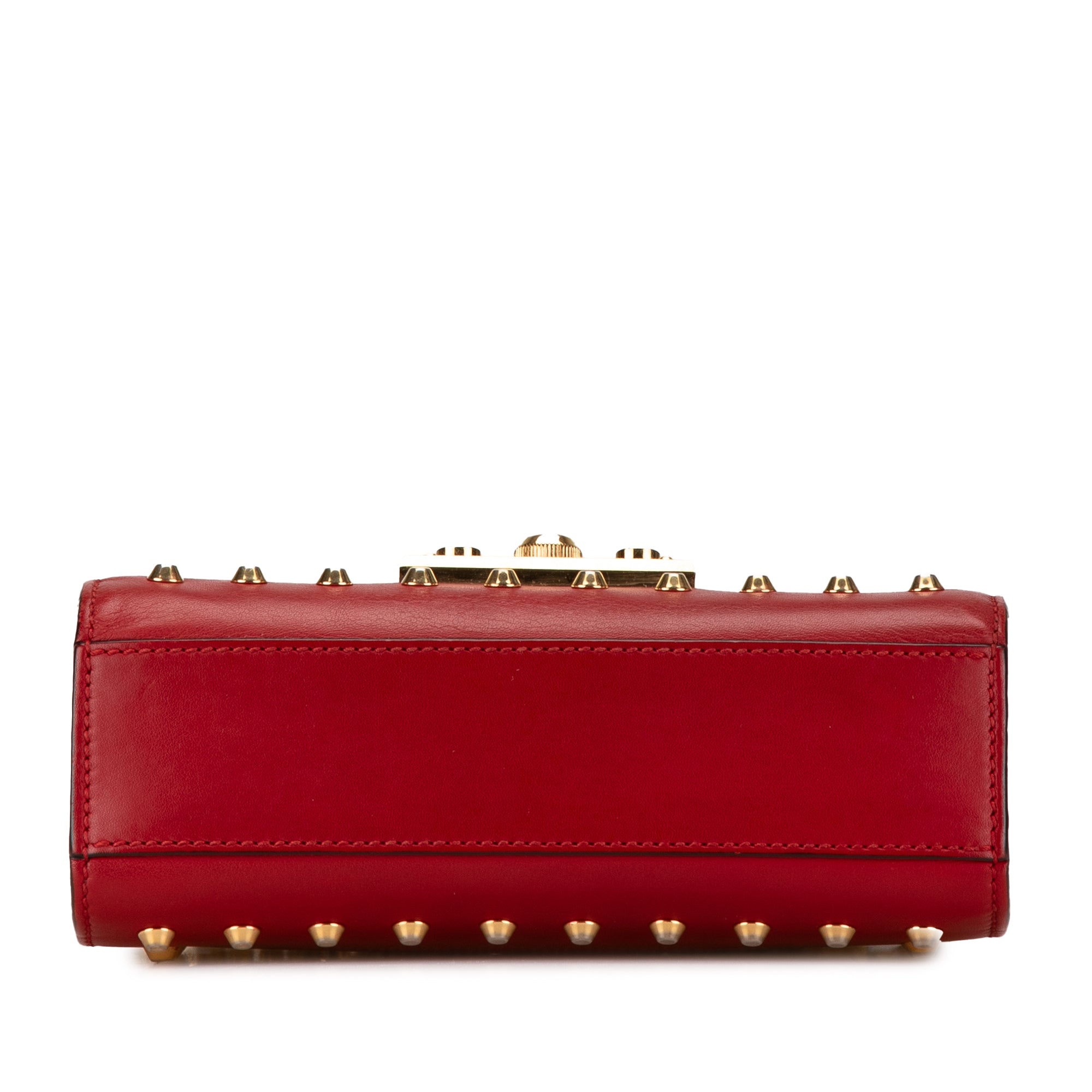 Small Pearl Studded Leather Padlock Crossbody