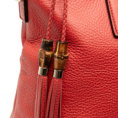 Leather Bamboo Tassel Satchel
