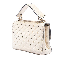 Medium Lambskin Rockstud Spike Satchel