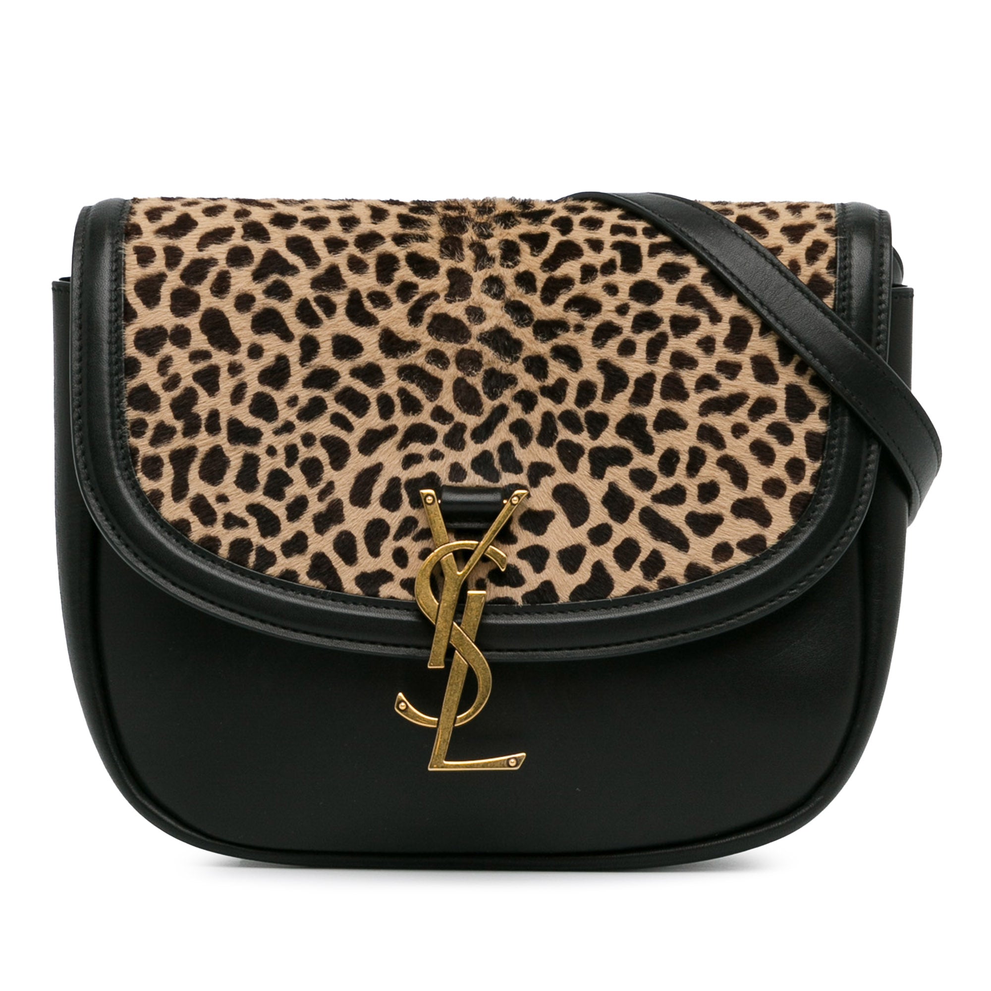 Medium Leather and Pony Hair Leopard Print Kaia Crossbody_0